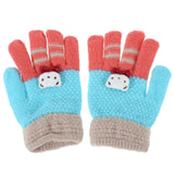 Winter Elastic Warm Girls Finger Gloves Children Knitted Stretch Mittens Girls Students Knitted Full Finger Stretch Gloves