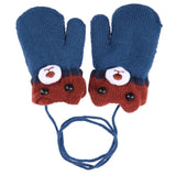 6 Colors  Winter Baby Warm Gloves Cute Bear Pattern Fleece Children Boys Girls Knitting Gloves Mittens