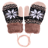 Children Gloves Warm Winter Baby Girl Kids Knitted Elastic Mittens Thickened Ski Casual Full Finger Mittens Gloves