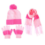 Children Hat Scarf Gloves Set Warm Autumn Winter Fashion Kids Baby Warm Knitted Caps Gloves for Children Girls Boys