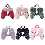 Cute Children Boys Girls Winter Warm Cartoon Tree Snowflake Print Gloves