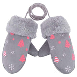 Cute Children Boys Girls Winter Warm Cartoon Tree Snowflake Print Gloves