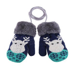 Cute Children Boys Girls Winter Warm Cartoon Tree Snowflake Print Gloves