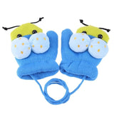 Baby Boys Girls Winter Knitted Gloves Cartoon Bee Warm Rope Thicken Full Finger Mittens Gloves for Baby Hands Wear Accessories