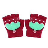 Cute Children Boys Girls Knitted Gloves Winter Autumn Warm Elastic Cartoon Print Gloves Hand Wear Gloves Accessories