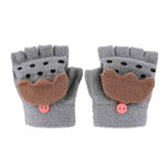 Cute Children Boys Girls Knitted Gloves Winter Autumn Warm Elastic Cartoon Print Gloves Hand Wear Gloves Accessories